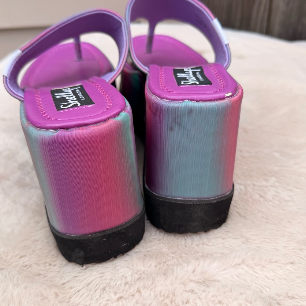 NEW Shellys London Dolls Kill Pink and Purple Platform Sandals Size 9 - Picture 7 of 12